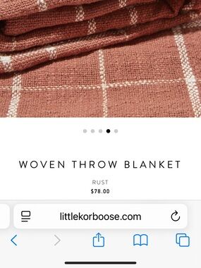 Rust Windowpane Woven Throw Blanket
